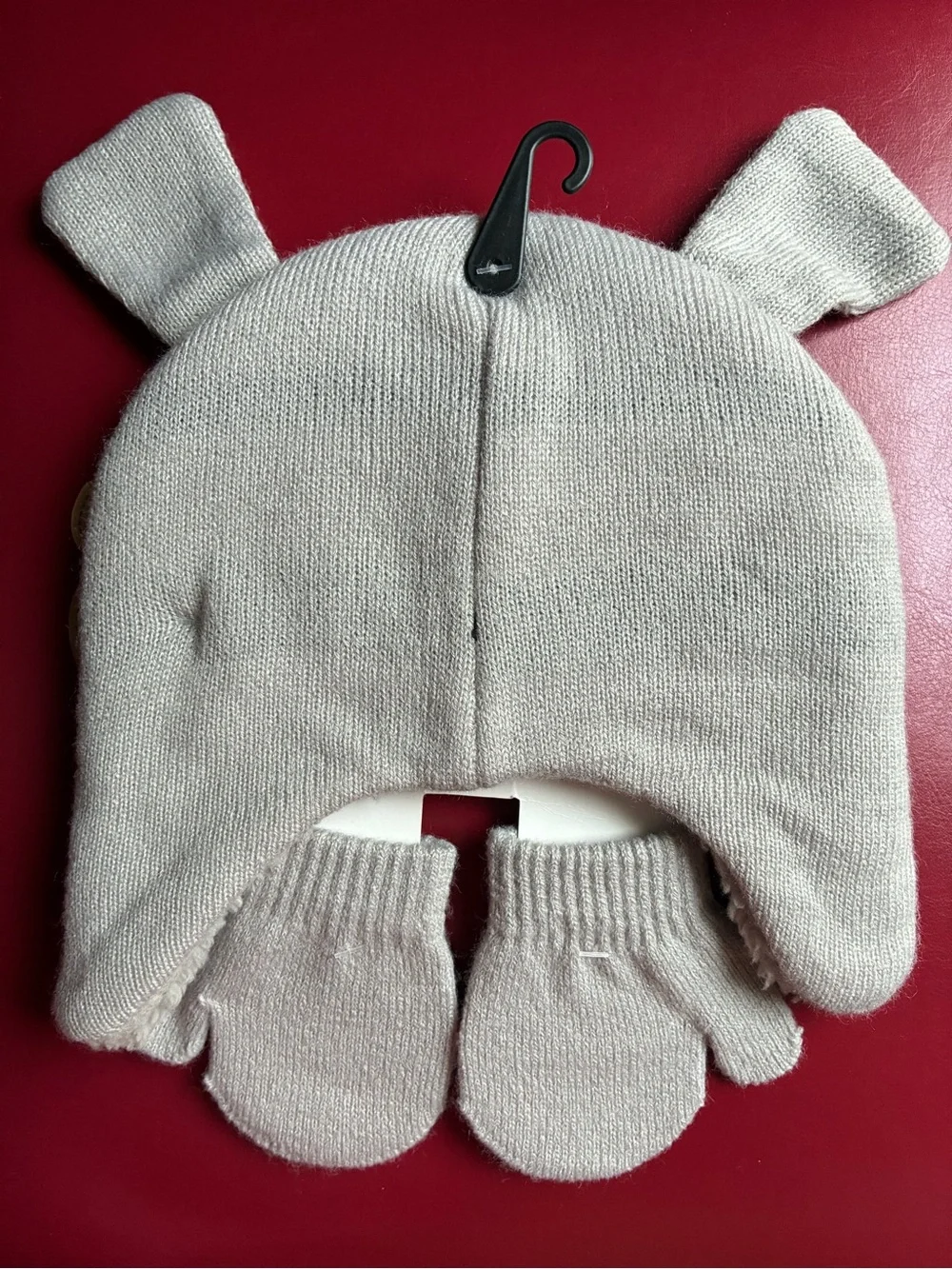 Kids Cozy Dog Beanie and Mittens Set - Gray